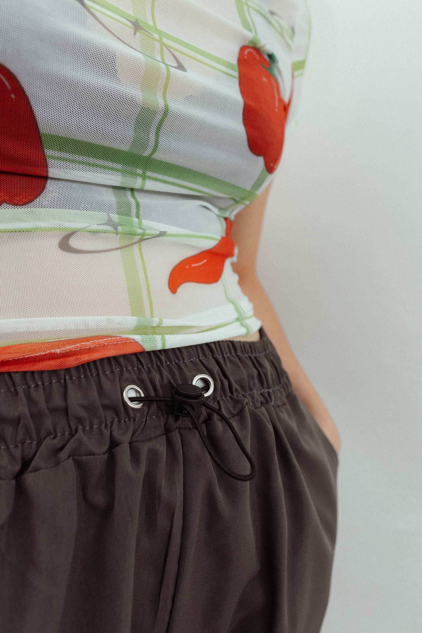 Draw String Pants Grey