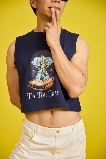 Tea Time Trap Muscle Crop Tank