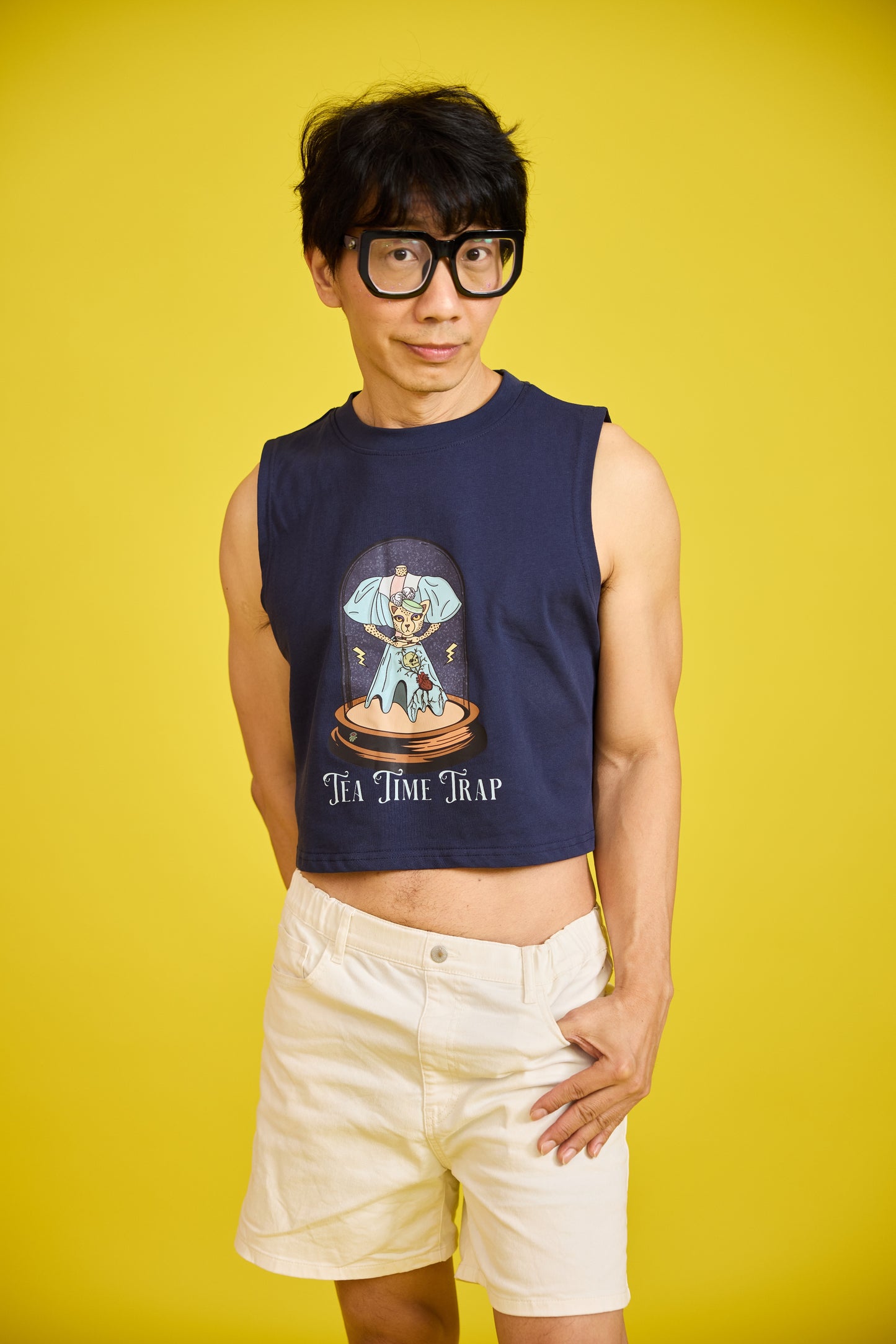 Tea Time Trap Muscle Crop Tank