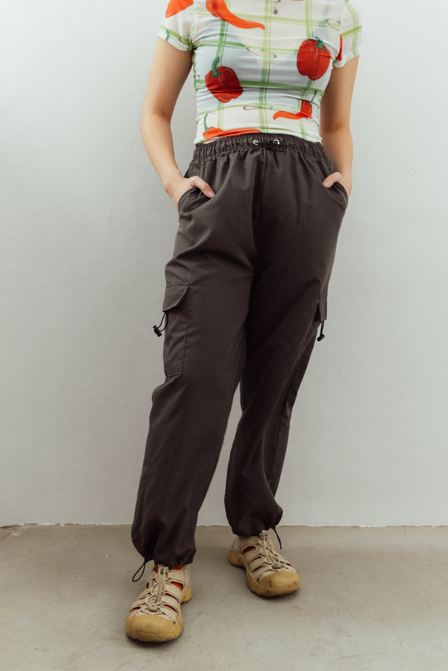 Draw String Pants Grey